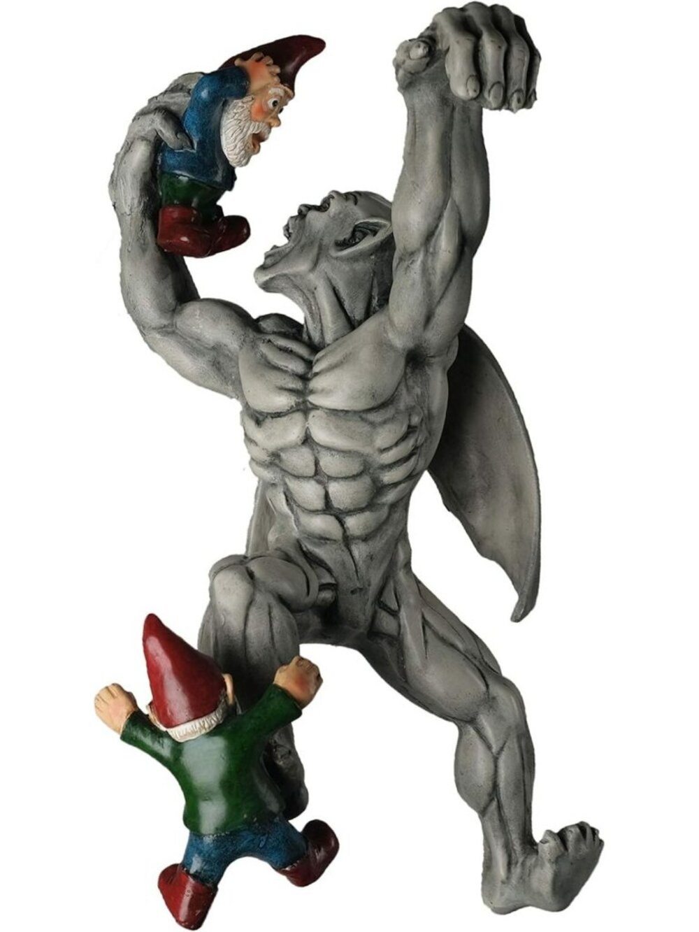 Detailed Gargoyle Gnome Hanging Statue - Gothic Outdoor Wall Décor for Garden